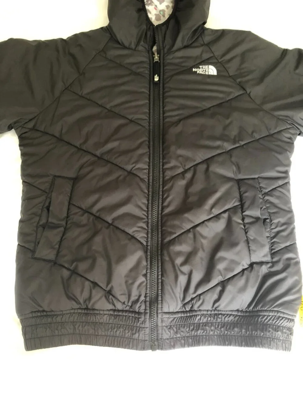 The North Face Reversible Girls Puffer Jacket Black Youth Junior Size XL